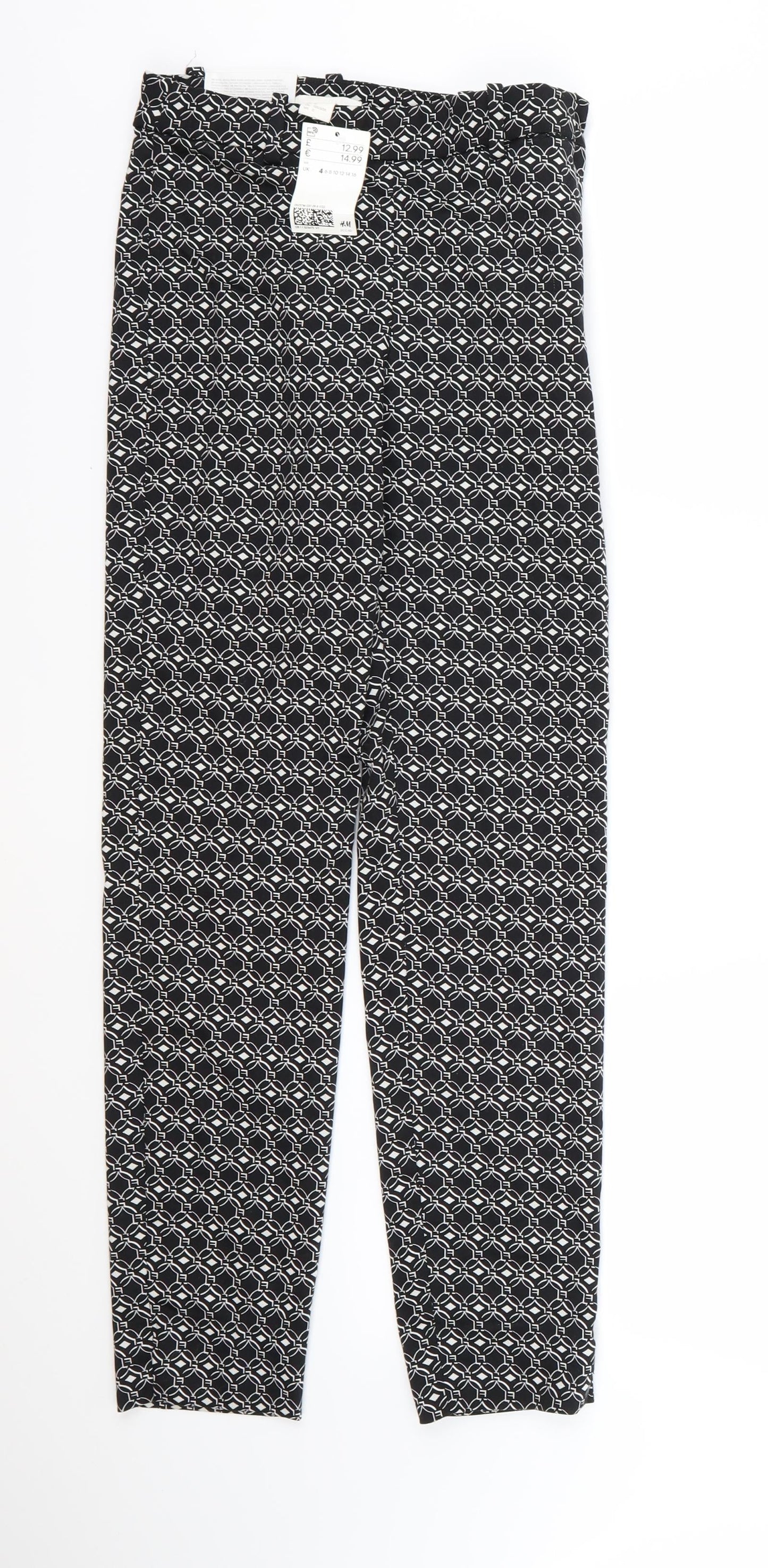 Womens UK Size 6 H&M Regular Fit  Black Trousers