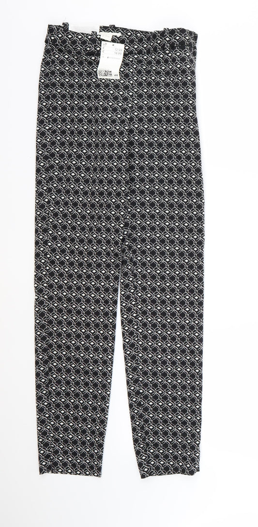 Womens UK Size 6 H&M Regular Fit  Black Trousers