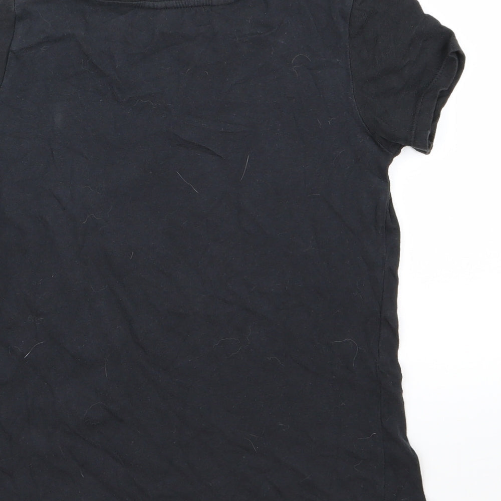 H&M Girls Black   Basic T-Shirt Size 9-10 Years  - Unicorn