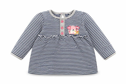 Tu Girls Blue Striped  Basic Blouse Size 3-6 Months