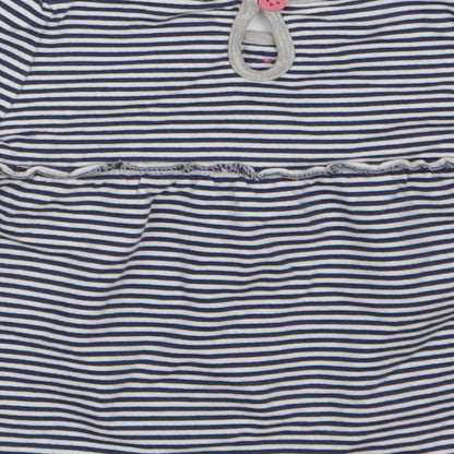 TU Girls Blue Striped  Basic Blouse Size 3-6 Months