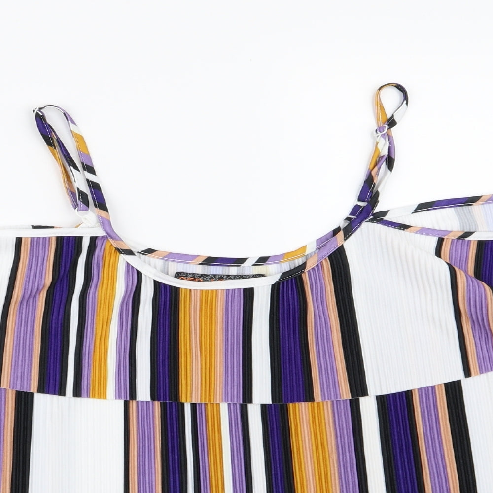 QED London Womens Multicoloured Striped  Basic Blouse Size L