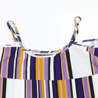 QED London Womens Multicoloured Striped  Basic Blouse Size L