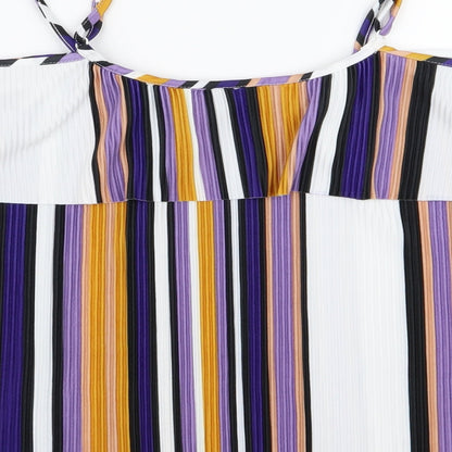QED London Womens Multicoloured Striped  Basic Blouse Size L