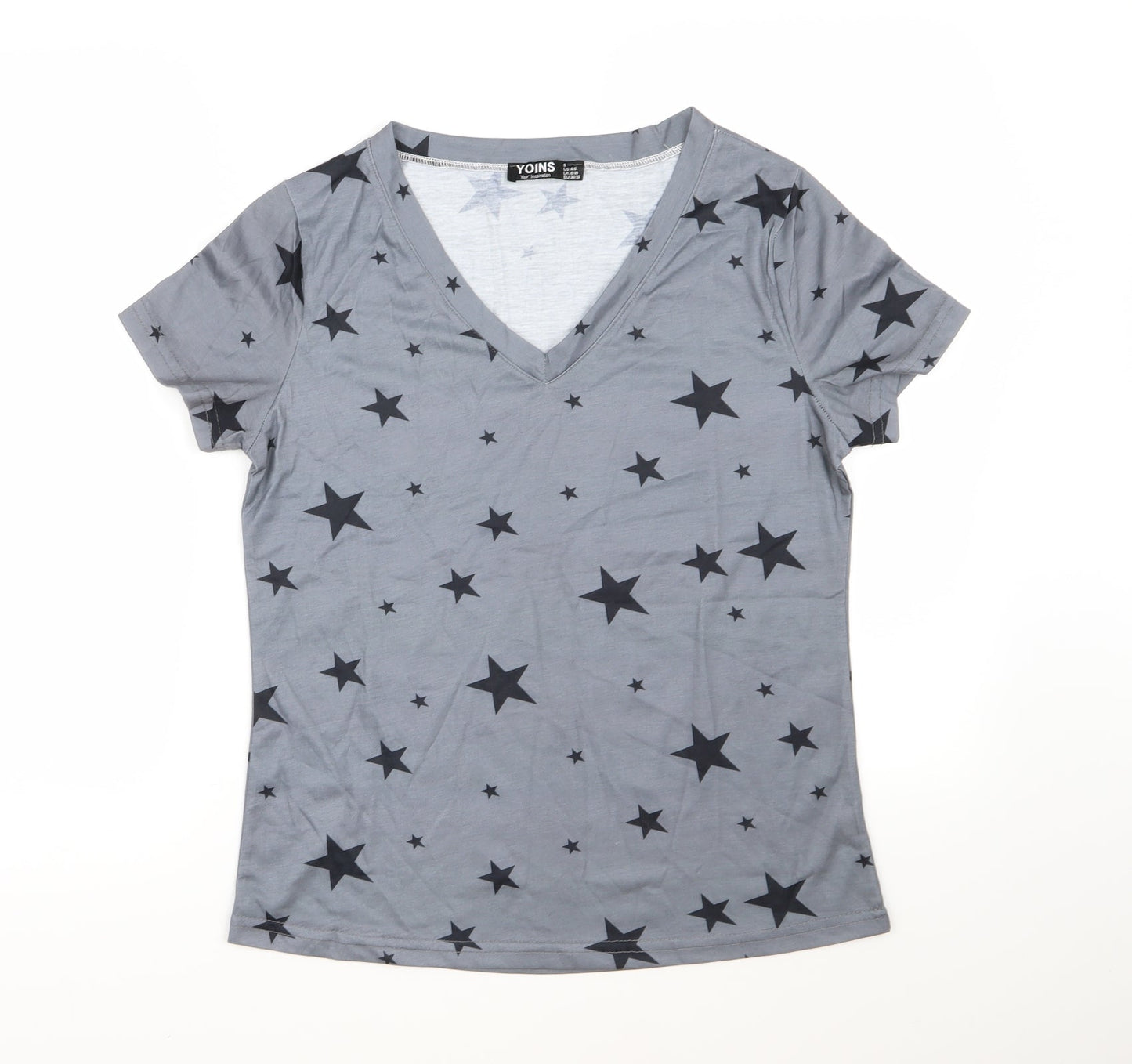 Womens UK Size S Yoins Grey Basic T-Shirt