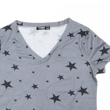 Womens UK Size S Yoins Grey Basic T-Shirt