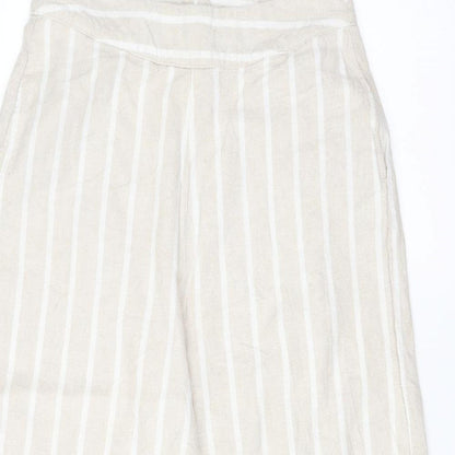 commoners Womens Beige Striped  Cropped Trousers Size 10 L20 in