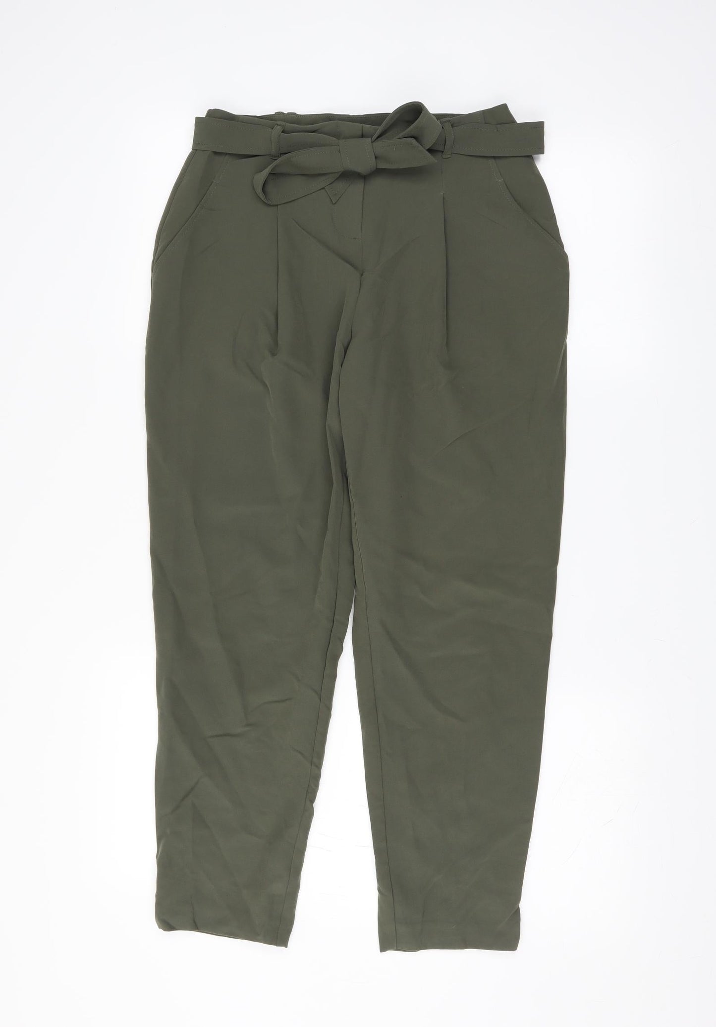 New Look Womens Green   Trousers  Size 8 L27 in - belted