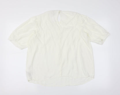 Womens UK Size 16 NEXT Ivory Basic Blouse