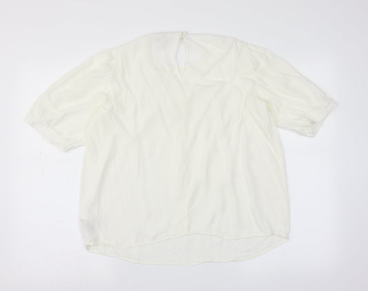 Womens UK Size 16 NEXT Ivory Basic Blouse