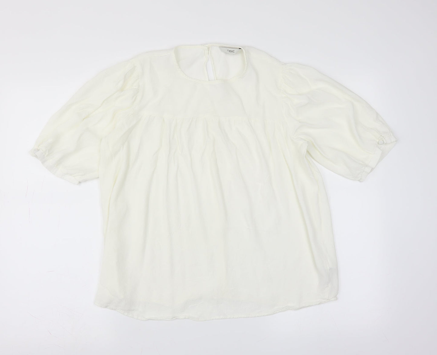 Womens UK Size 16 NEXT Ivory Basic Blouse