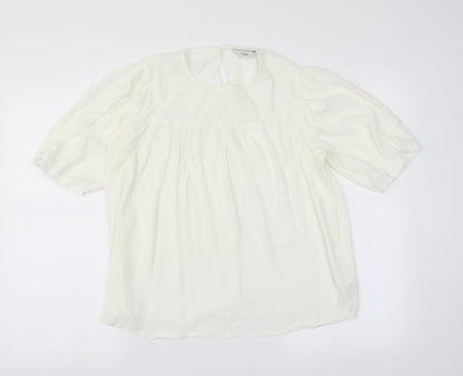 Womens UK Size 16 NEXT Ivory Basic Blouse