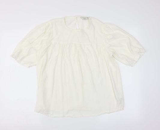 Womens UK Size 16 NEXT Ivory Basic Blouse