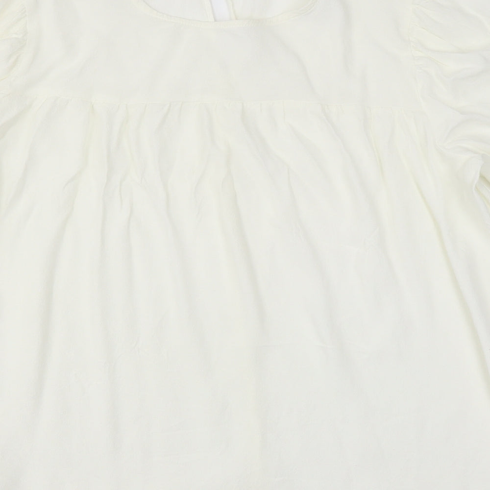 Womens UK Size 16 NEXT Ivory Basic Blouse