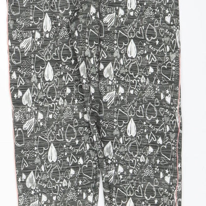Sainsburys Girls Green   Carrot Trousers Size 11 Years - leggings hearts