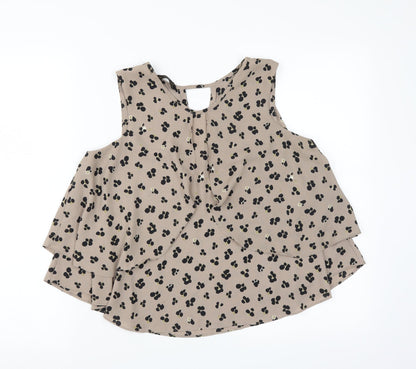 Zara Womens Brown Floral  Basic Blouse Size S