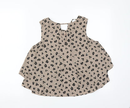 Zara Womens Brown Floral  Basic Blouse Size S