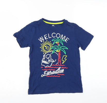 F&F Boys Blue   Basic T-Shirt Size 6-7 Years  - paradise