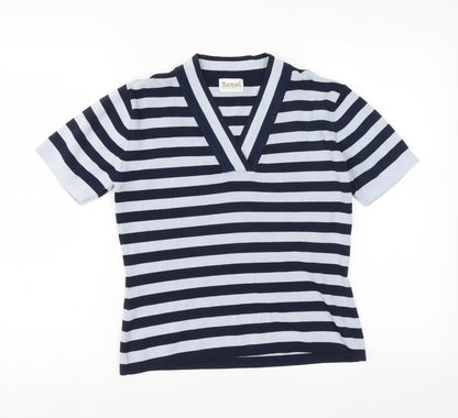 Roman Womens Blue Striped  Pullover Jumper Size S
