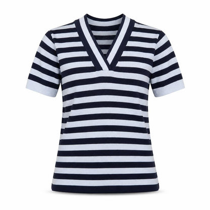Roman Womens Blue Striped  Pullover Jumper Size S
