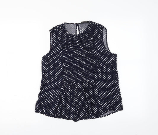 Primark Womens Blue Polka Dot  Basic Blouse Size 10