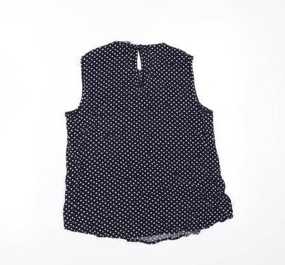Primark Womens Blue Polka Dot  Basic Blouse Size 10