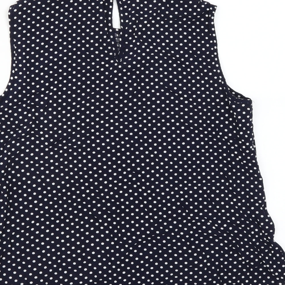 Primark Womens Blue Polka Dot  Basic Blouse Size 10