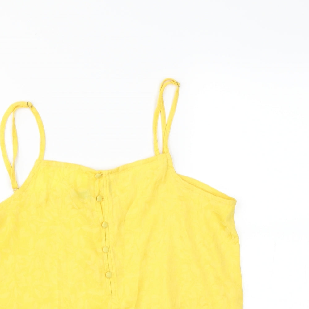 Womens UK Size M VERO MODA Yellow Camisole Blouse