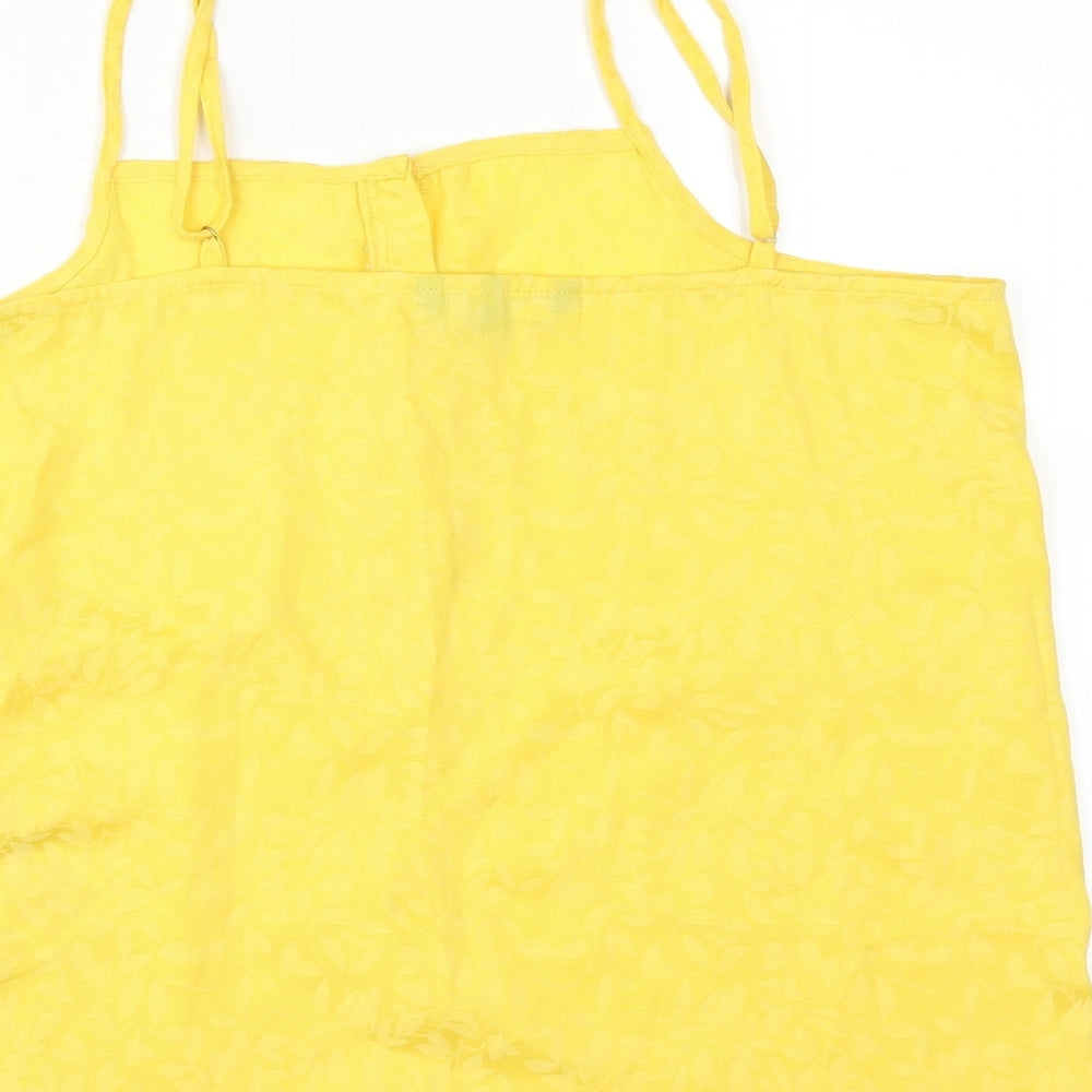 Womens UK Size M VERO MODA Yellow Camisole Blouse