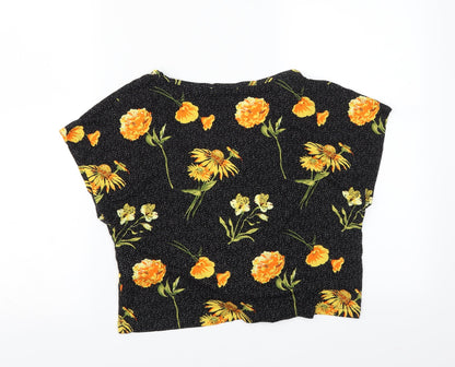 Primark Womens Beige Floral  Basic Blouse Size 12  - tie front