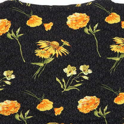 Primark Womens Beige Floral  Basic Blouse Size 12  - tie front