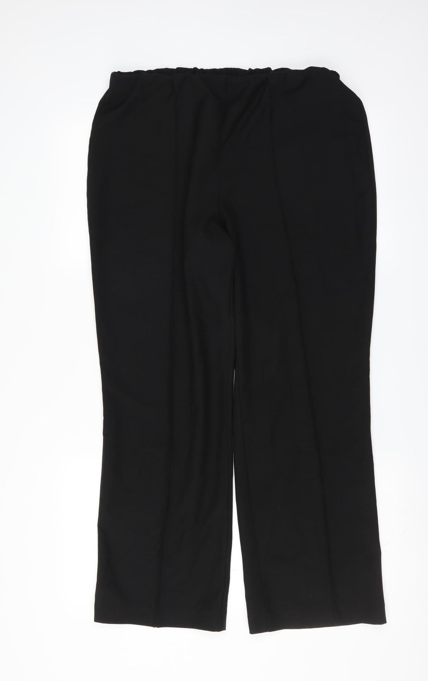 Womens UK Size 14 Preworn Regular Fit  Black Trousers