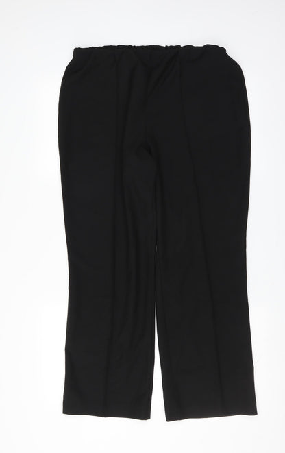 Womens UK Size 14 Preworn Regular Fit  Black Trousers
