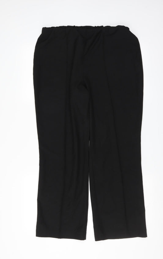 Womens UK Size 14 Preworn Regular Fit  Black Trousers