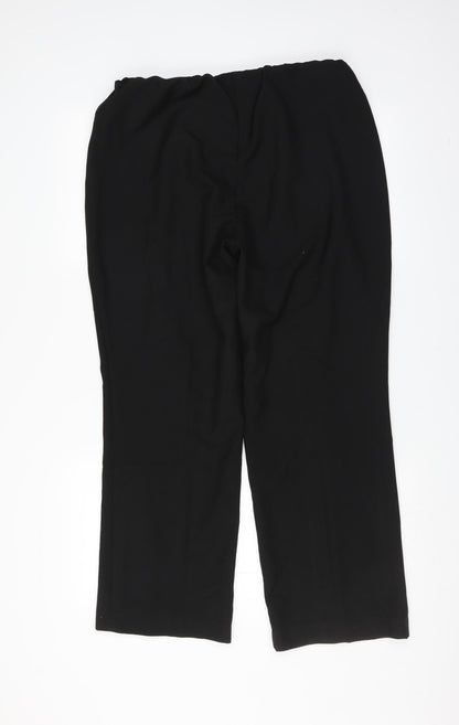 Womens UK Size 14 Preworn Regular Fit  Black Trousers