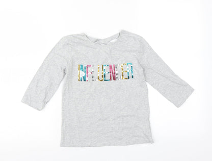F&F Girls Grey   Basic T-Shirt Size 8-9 Years  - influencer