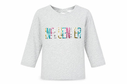 F&F Girls Grey   Basic T-Shirt Size 8-9 Years  - influencer