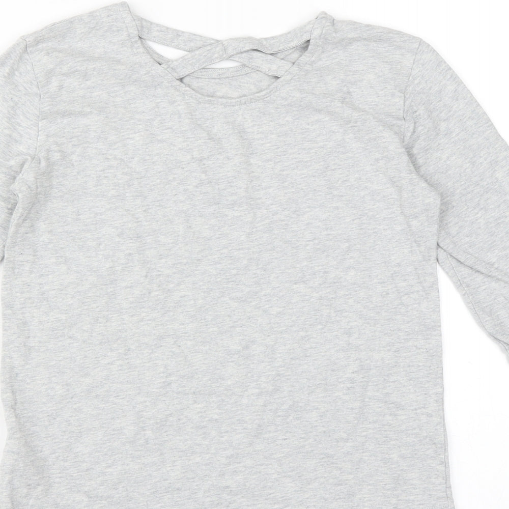 F&F Girls Grey   Basic T-Shirt Size 8-9 Years  - influencer