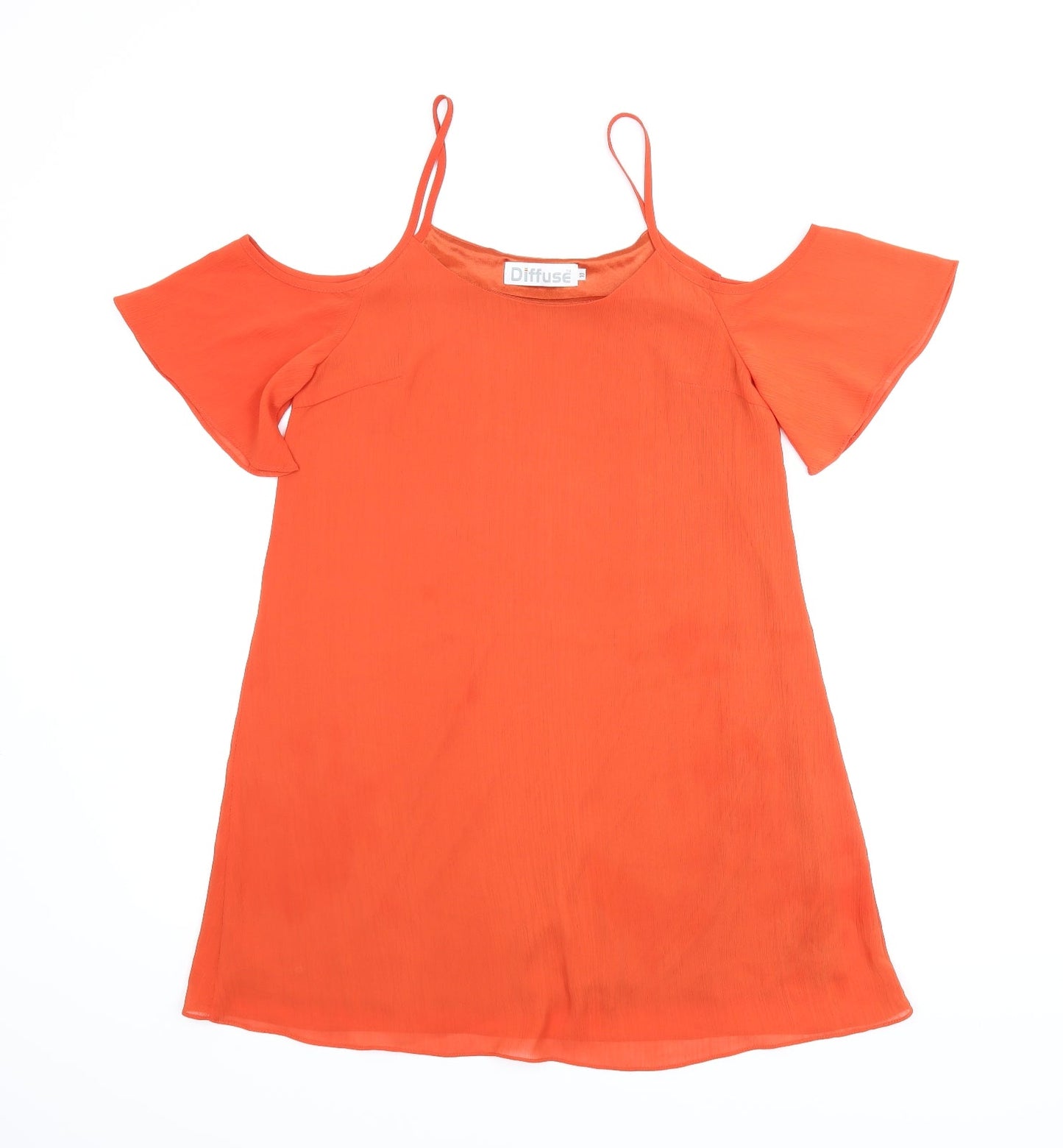 Womens UK Size 10 Diffuse Orange Tunic Blouse