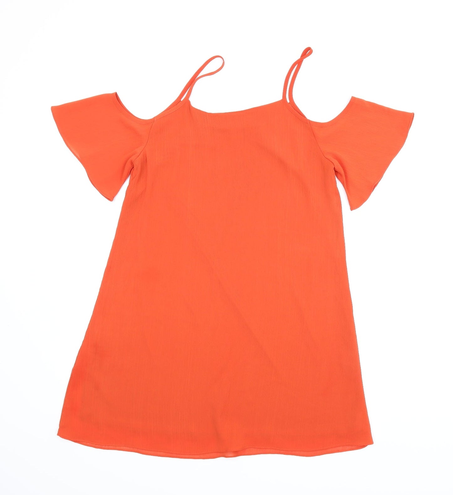 Womens UK Size 10 Diffuse Orange Tunic Blouse