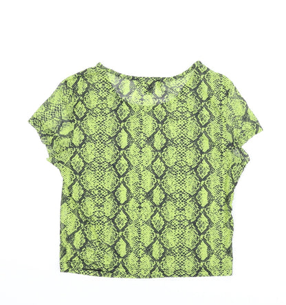 Primark Womens Green Animal Print  Basic Blouse Size 2XS  - Snake