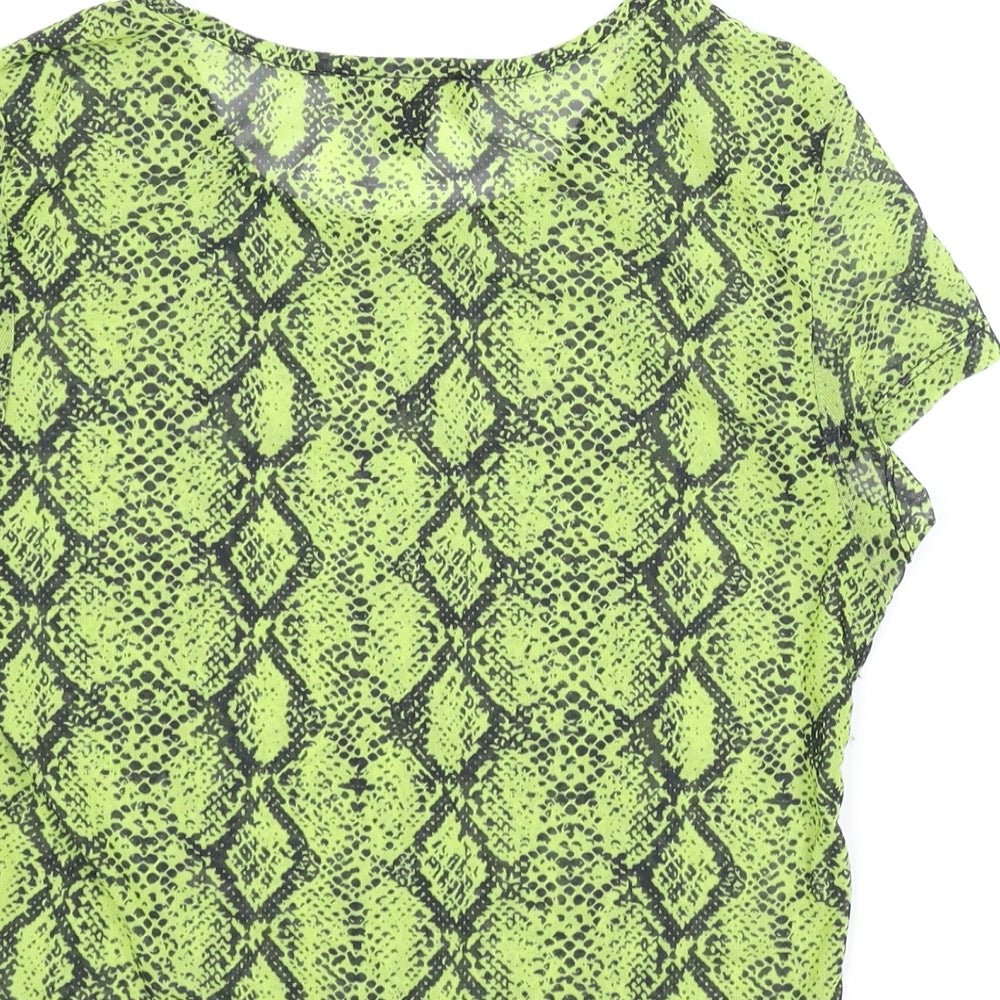 Primark Womens Green Animal Print  Basic Blouse Size 2XS  - Snake