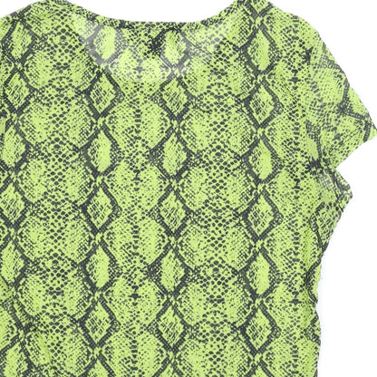 Primark Womens Green Animal Print  Basic Blouse Size 2XS  - Snake
