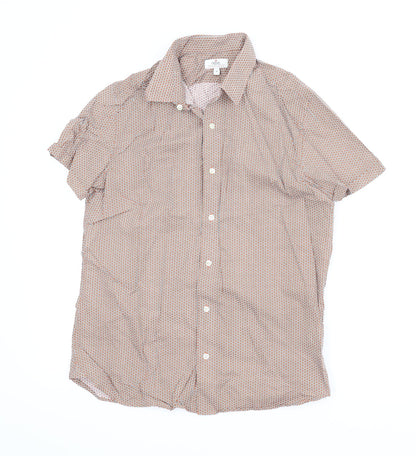 NEXT Mens Red Argyle/Diamond   Button-Up Size M