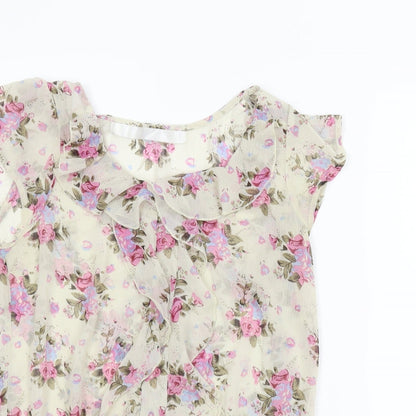 Womens UK Size S Preworn Beige Basic Blouse