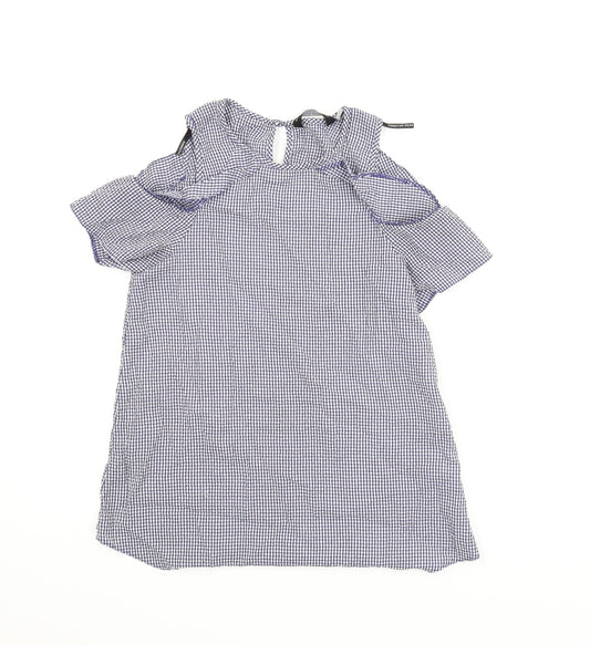 Womens UK Size 8 Dorothy Perkins Blue Basic Blouse