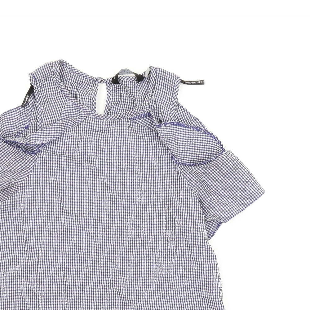 Womens UK Size 8 Dorothy Perkins Blue Basic Blouse