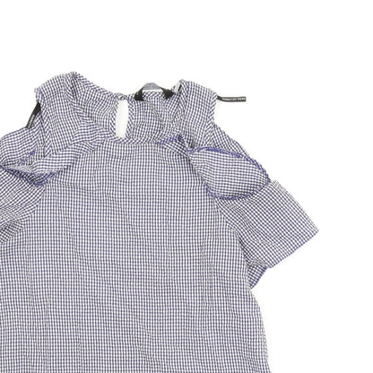 Womens UK Size 8 Dorothy Perkins Blue Basic Blouse