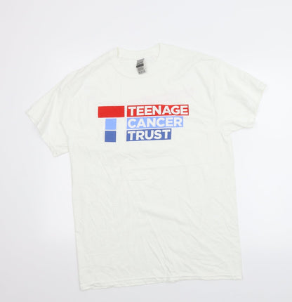 Mens UK Size M Gildan White  T-Shirt