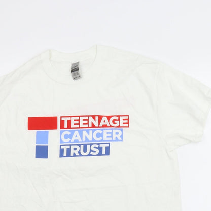 Mens UK Size M Gildan White  T-Shirt
